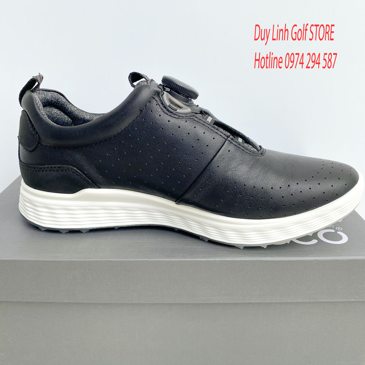 giày golf nam ecco nút vặn tiện lợi, chất liệu da PU cao cấp, không thấm nước, đi êm chân.. ecco golf shoes men. giày gôn