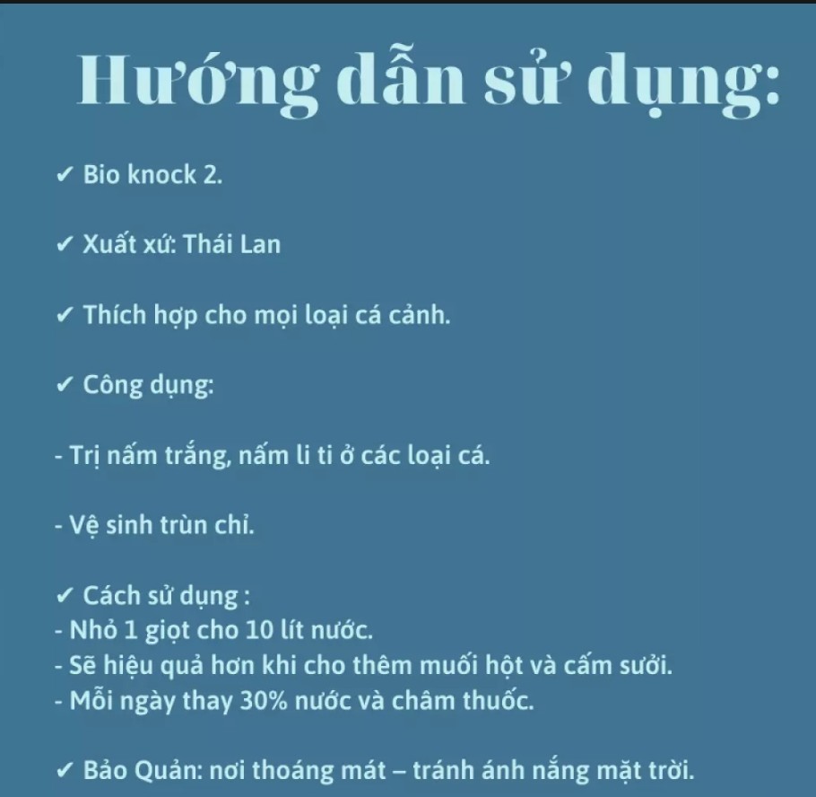 Bio knock số 1 2 3 4 : hỗ trợ cá cảnh