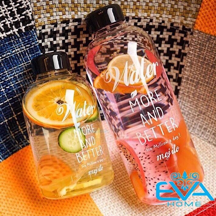 [HCM]Combo 2 Bình Đựng Nước Thuỷ Tinh Detox 1000 Ml Và 600 Ml/ Bình thủy tinh trắng trong suốt nên bình nổi bậc sản phẩm chứa trong bình.
