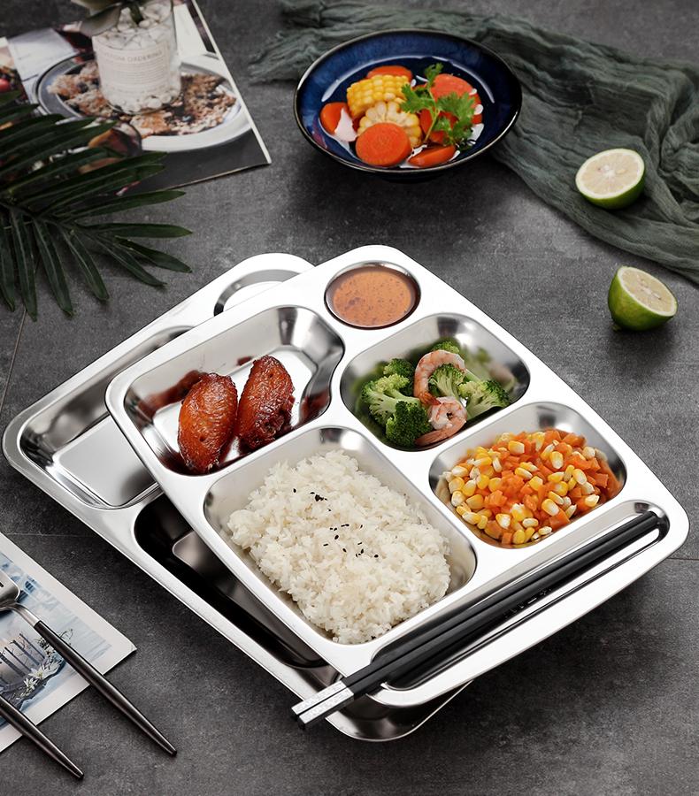 Khay Cơm Văn Phòng inox 304 6 Ngăn Tiện Dụng (Xước nhẹ)