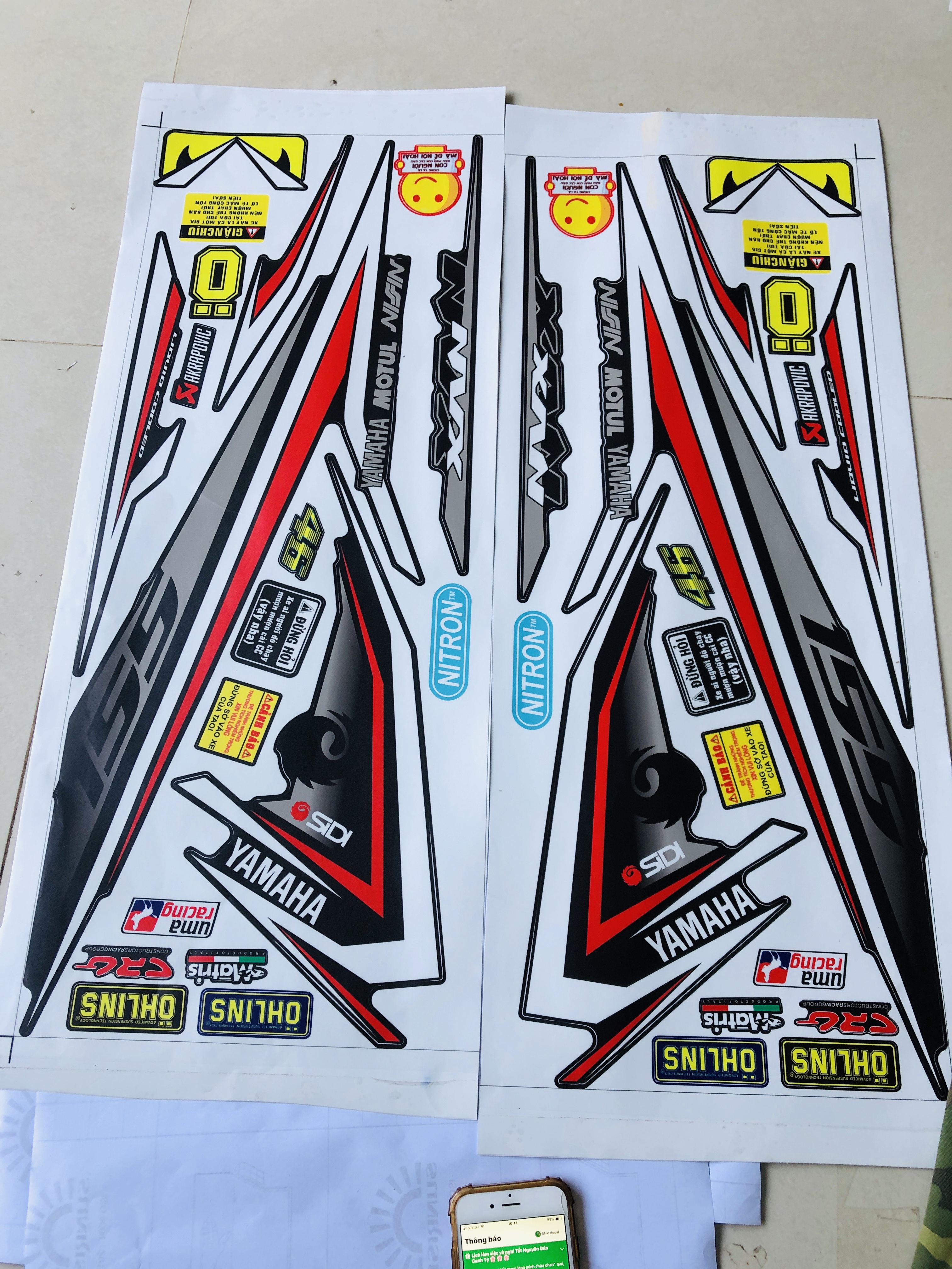 Tem rời NVX 150 dán xe đen