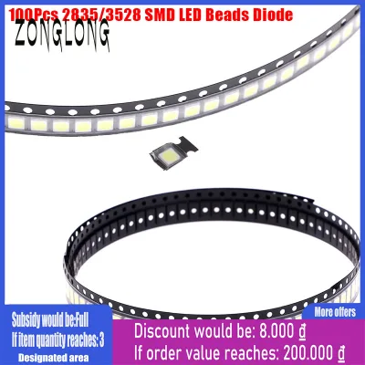 ZONG 100Pcs 2835/3528 Chips SMD LED Beads 1W 3V Cold White Light For TV LED Diodes
