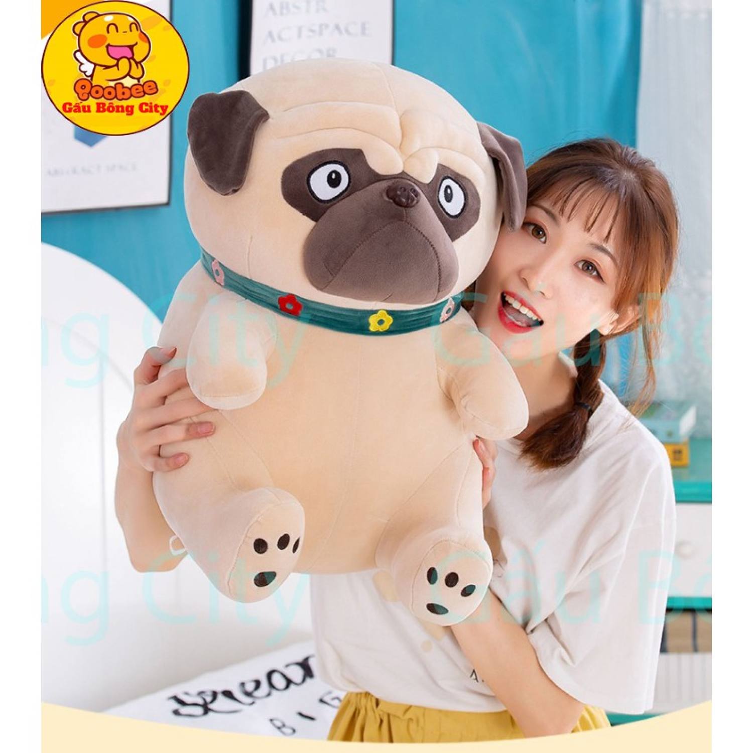 Chó Bông Mặt xệ Pug gấᴜ Bông cao cấp đủ size