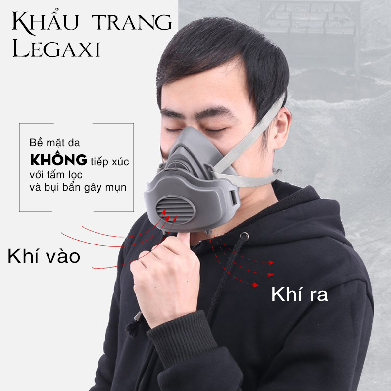 Mặt nạ phòng độc 3m 3700, khẩu trang chống bụi phòng khói bụi dùng để phun sơn,chống hóa chất legaxi