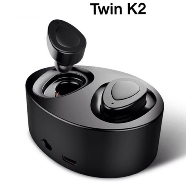 Tai Nghe Bluetooth TWS-K2 Wireless Earbuds IOS/Android V4.1 - Có Dock Sạc (Nghe 2 Tai Âm Thanh Hay, Pin Trâu)