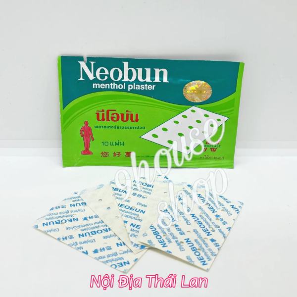 01 Gói (10 miếng) Cao Dán Giảm Đau NEOBUN MENTHOL PLASTER Thái Lan - size nhỏ