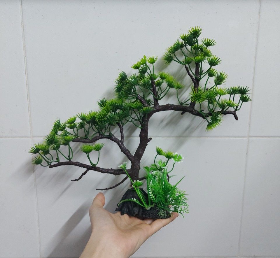 Cây nhựa trang trí bể cá Mẫu Bonsai