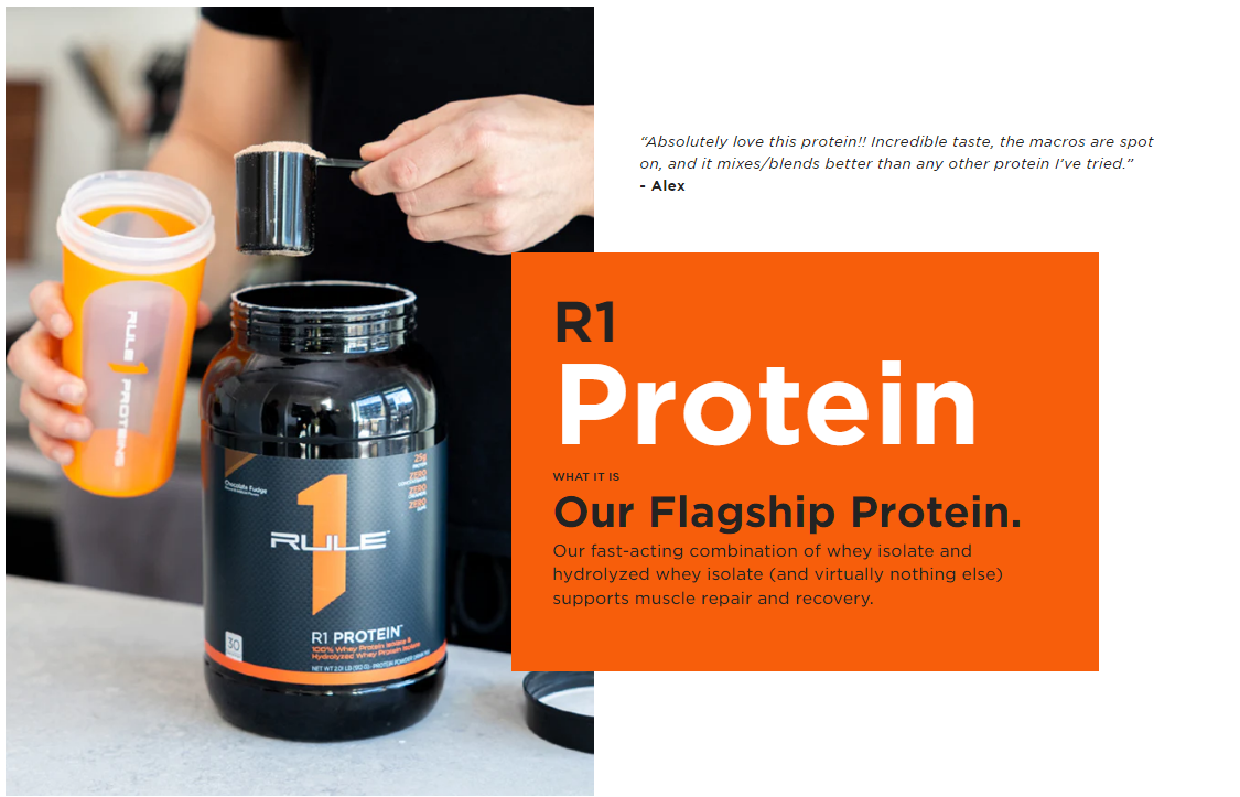 Thực phẩm bổ sung Rule 1 Protein Isolate/ Hydrolysate 1lb - 14 -15 servings - 450g
