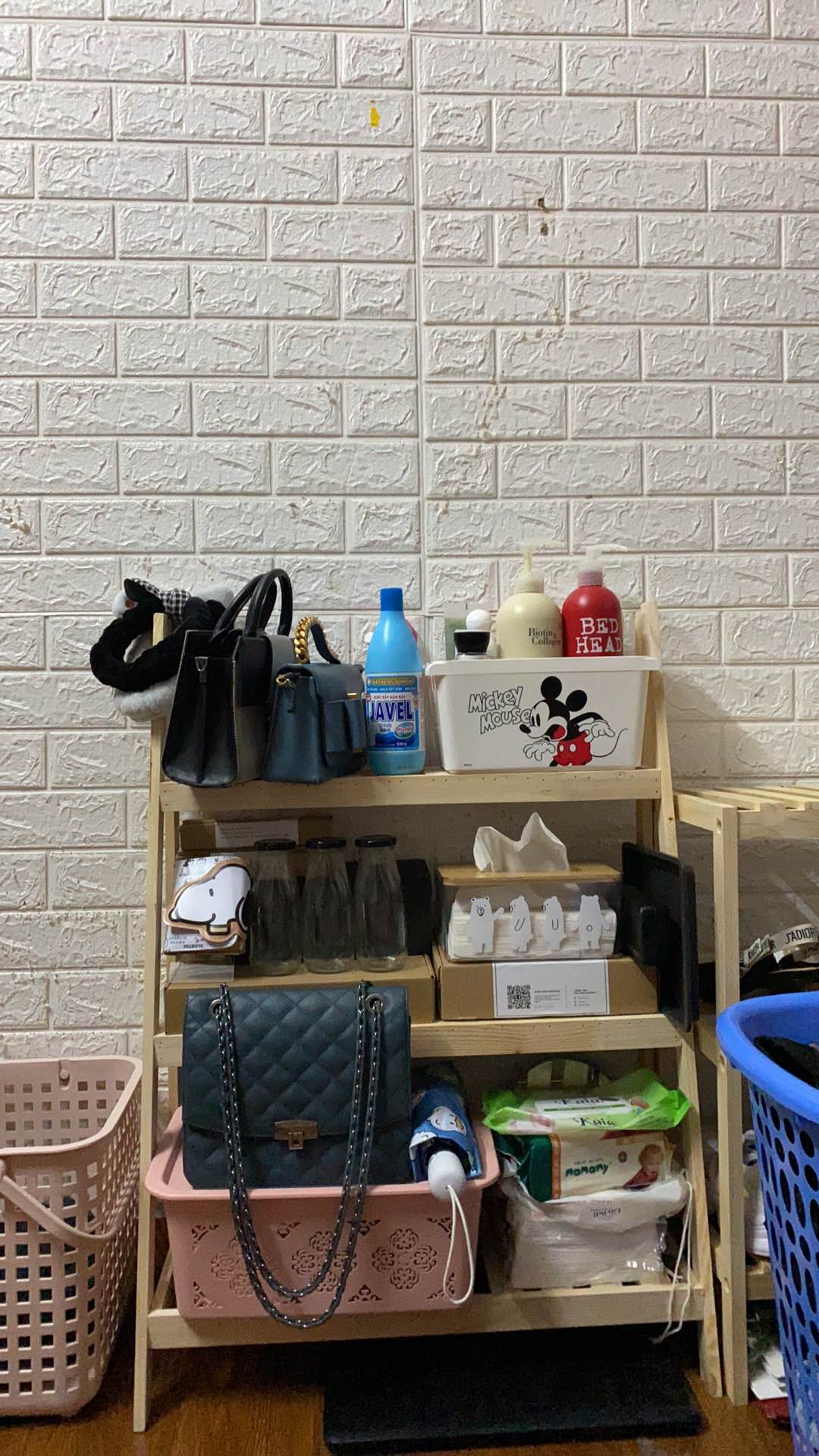 Kệ gỗ để đồ chữ A 3 ngăn