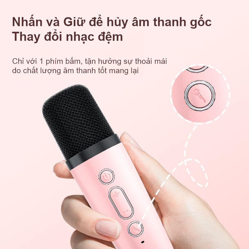 Bộ Loa Bluetooth kèm Micro không dây Karaoke Mini K1 (giao màu ngẫu nhiên)