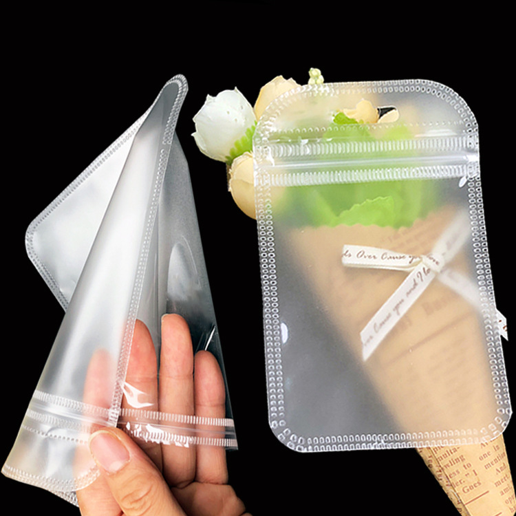 ( HÀNG NHẬP) Túi zip một bên mờ một bên trong