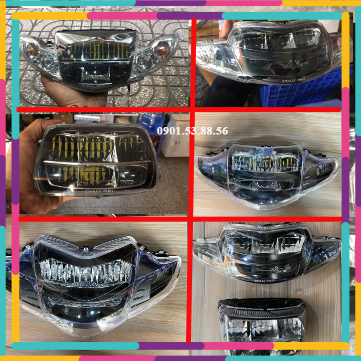 Đèn pha 2 tầng cao cấp cho xe SIRIUS, WAVE ALPHA , WAVE NHỎ , DREAM , WAVE ZX, WAVE RS , FUTURENEO,...