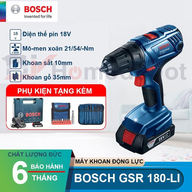 Máy khoan vặn vít dùng pin 18V Bosch GSR 180-LI