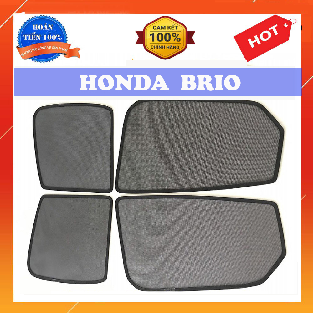 Rèm Che Nắng Nam Châm Xe Honda Brio 2016 đến 2021 Bộ 4 Tấm, Khung Rèm Tích Hợp Sẵn Nam Châm bộ 4 tấm che nắng, nam châm hít cực mạnh, lắp đặt đơn giản, che nắng hiệu quả