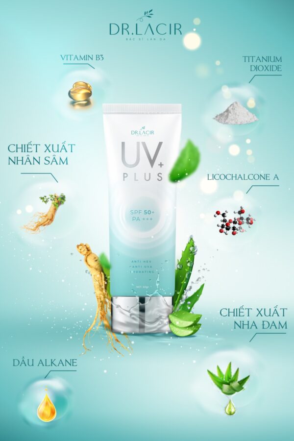 Kem Chống Nắng Sinh Học Dr Lacir SPF 50++ UV PLUS (Bảo Vệ Da Khỏi Tia HEV)