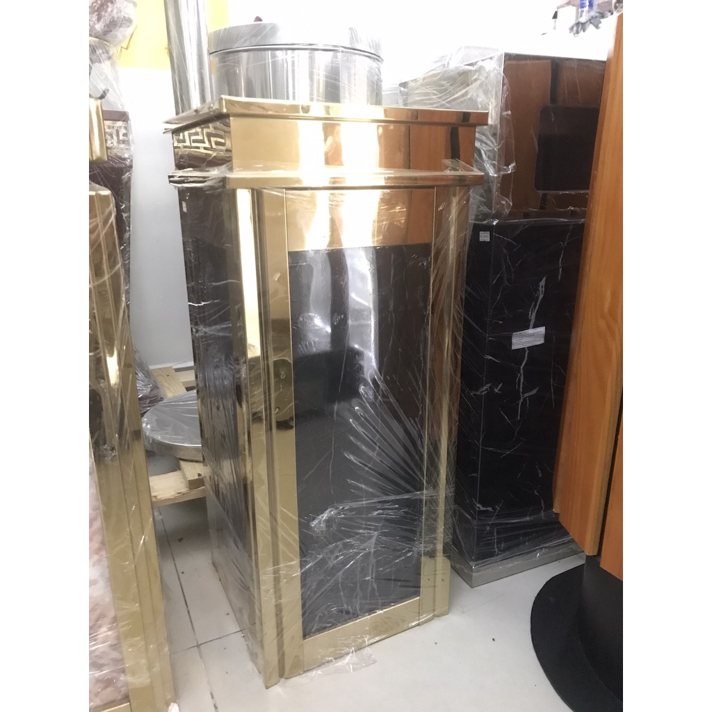 Thùng rác inox đá hoa cương - Thùng rác trang trí