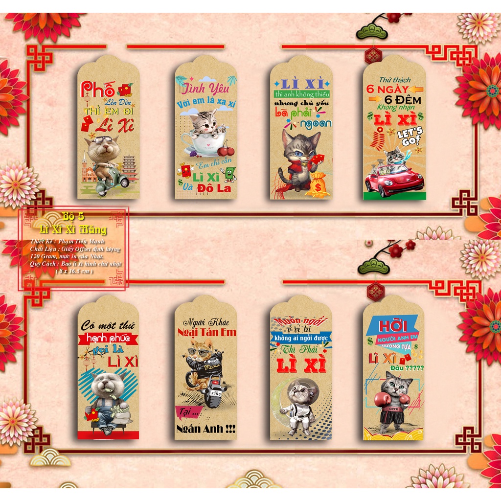 Combo 100 bao lì xì tết 2023 may mắn tài lộc