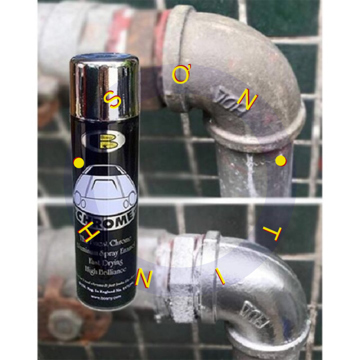 Sơn Mạ Crom Inox KT Bosny - Bình Sợn Xịt Mạ Kẽm - Sơn Màu Bạc