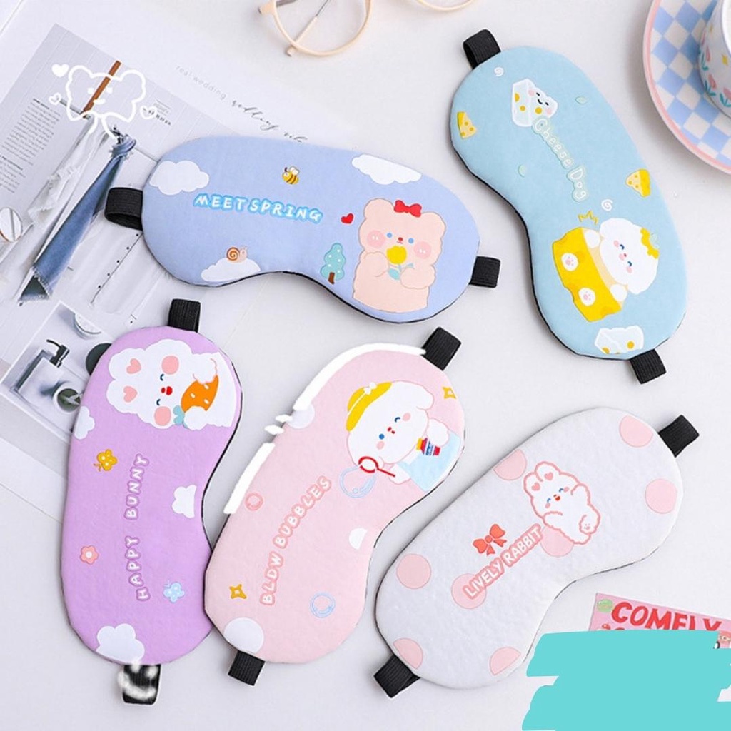 Bịt Mắt Che Mắt Ngủ Có Túi Gel Massage Hình Cute