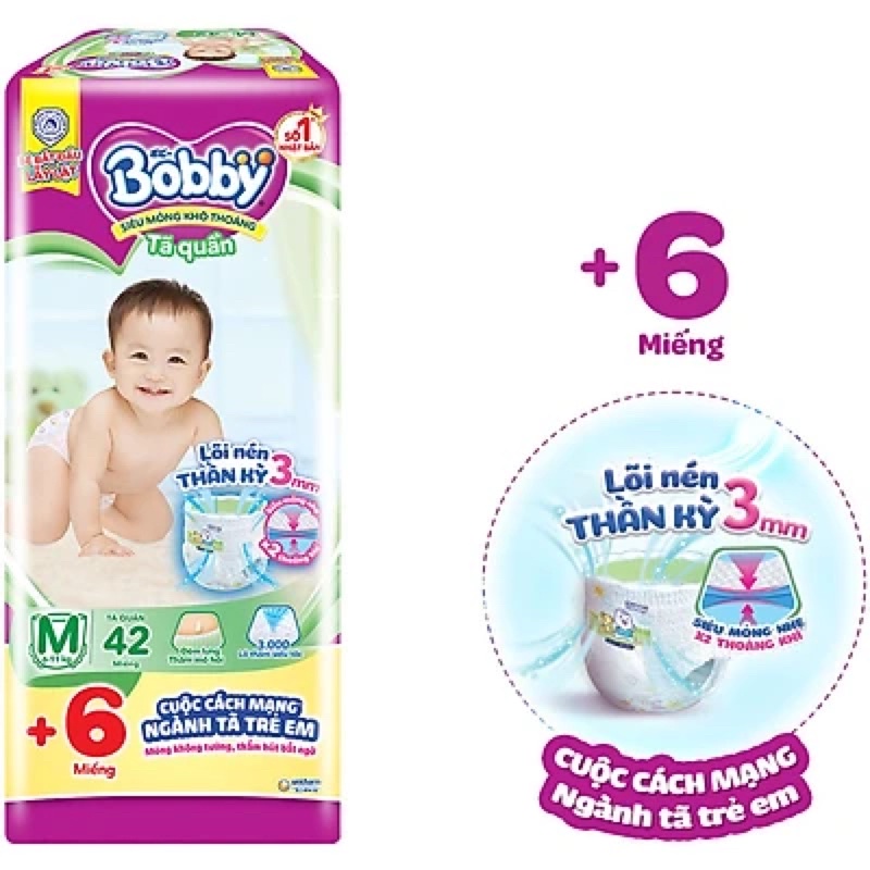 [Mẫu mới] Tã Quần Bobby (S44, M40, L36, XL32, XXL28, XXXL22).....: