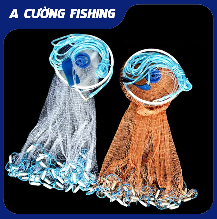Chài Bắt Cá Dạng Đĩa Rút Thái Lan Chất Liệu Dù Và Cước