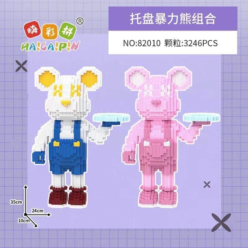 [TẶNG BÚA ] COMBO 2 GẤU BEARBRICK 35CM/ LEGO GẤU ĐÔI/ MUA 1 ĐƯỢC 2