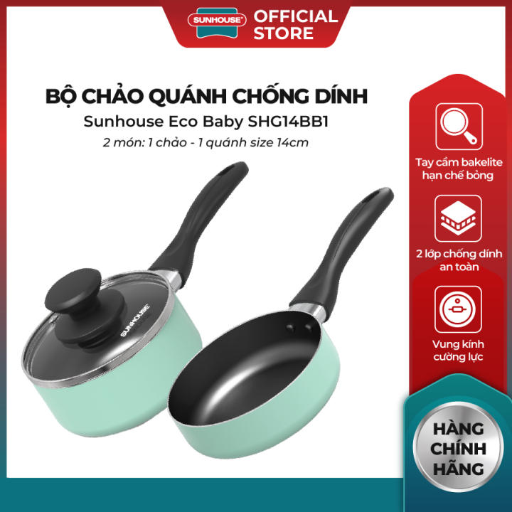 Bộ Chảo Quánh Chống Dính Sunhouse Eco Baby…