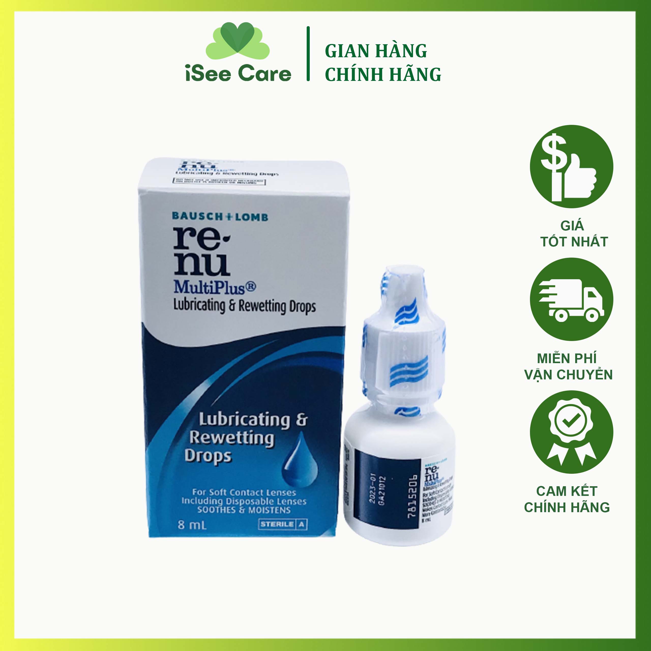 Nước nhỏ mắt Renu 8ml - Bausch & Lomb - USA