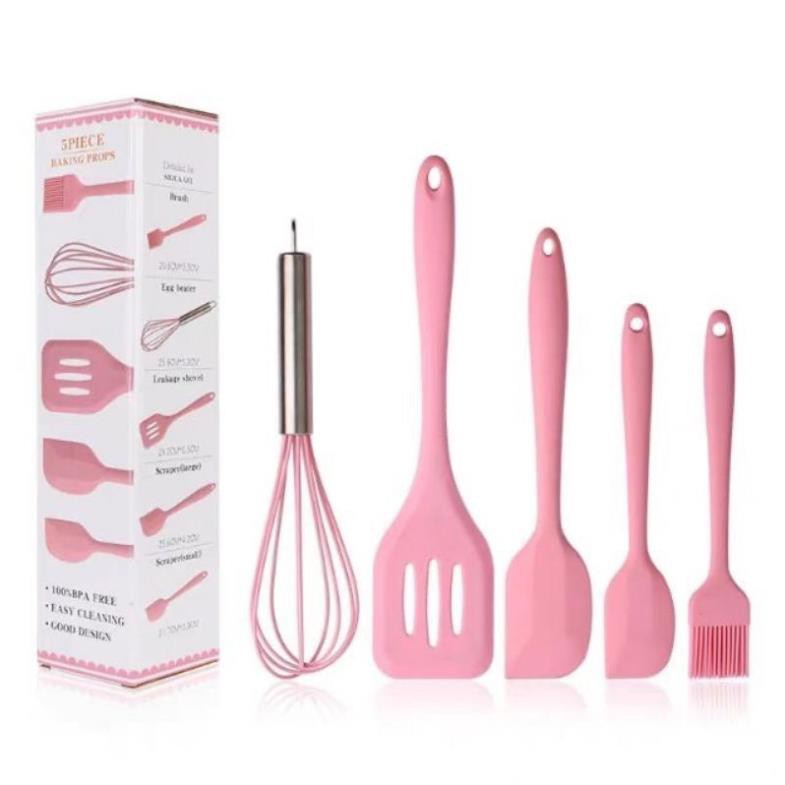 Bộ dụng cụ làm bánh 5 món silicon phới làm bánh