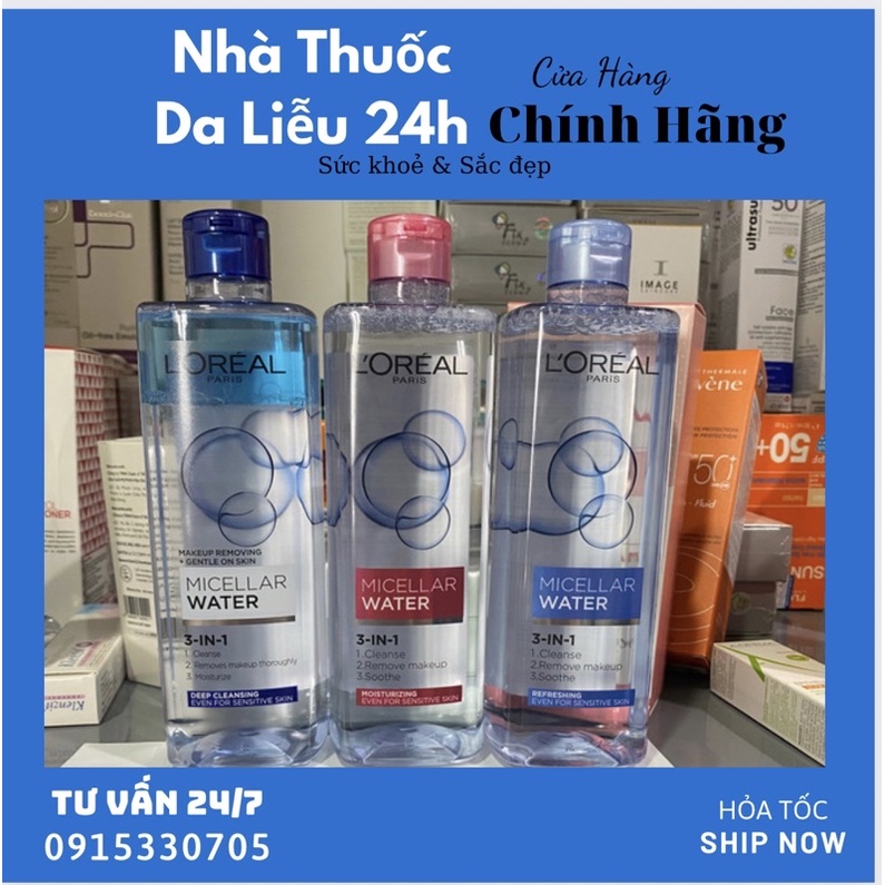 Nước tẩy trang Loreal - L'Oreal Paris 3-in-1 Micellar Water - 400ml