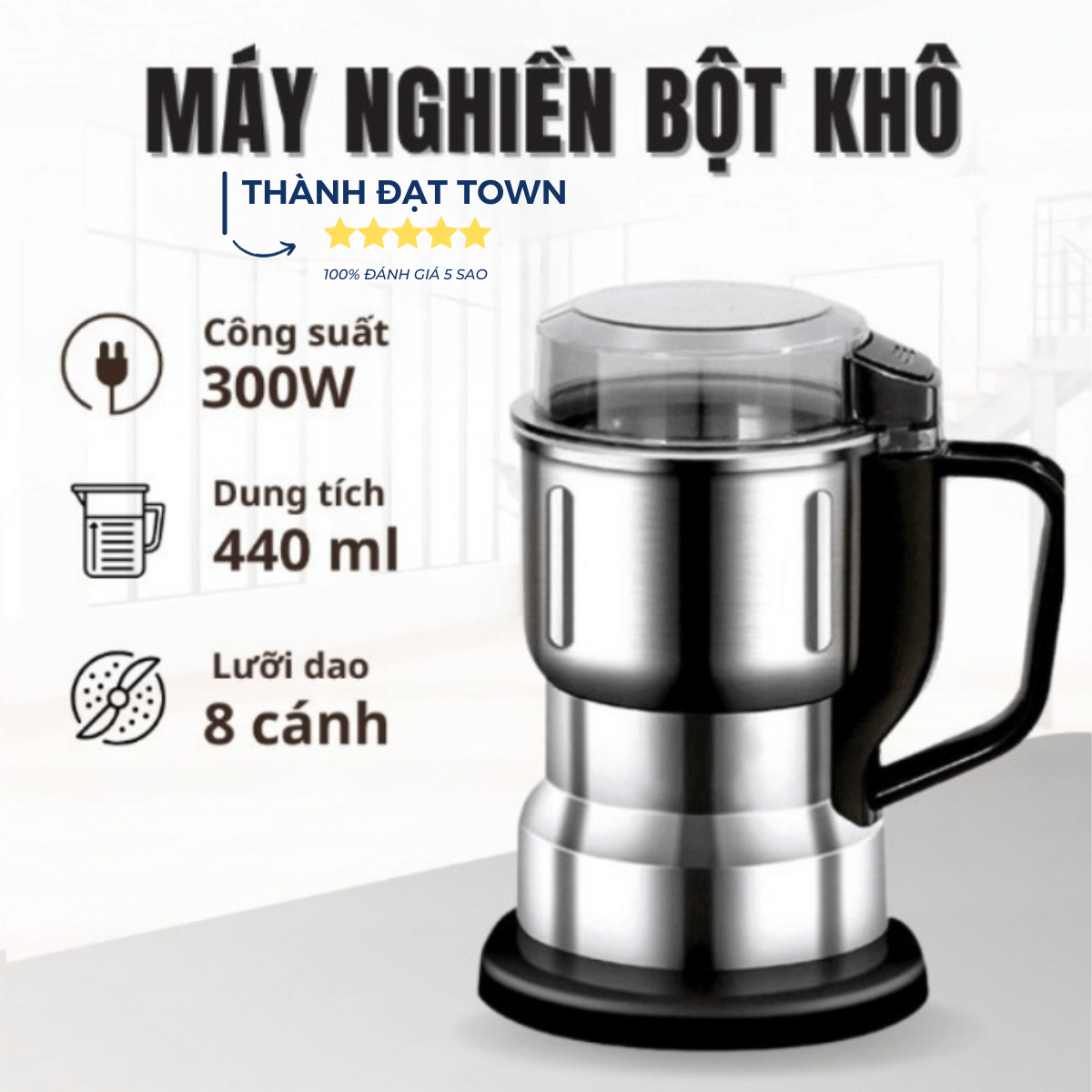 Máy Xay Hạt Khô Ngũ Cốc, Máy Say Gia VỊ Công Suất 300w Với 6 Lưỡi Dao Sắc Bén,Nghiền Mịn Các Loại Hạt Tiện Dụng Trong Gia Đình,Máy Nghiền Bột,Máy Xay Gia Vị,Máy Xay Bột Ngũ Cốc,Máy Xay Cà Phê,Máy Xay Mini Mega Big 5.0