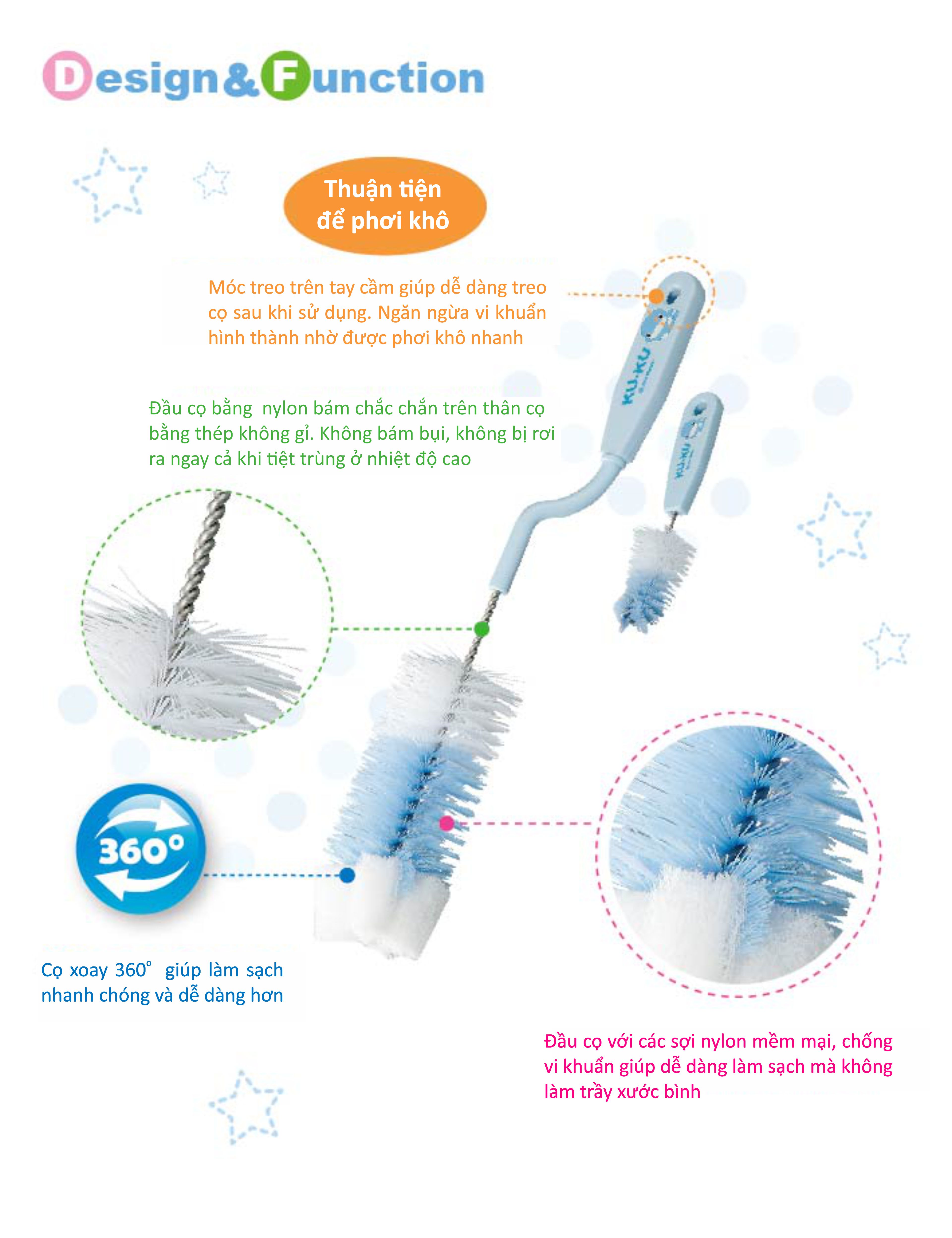 Bộ 2 cọ rửa bình sữa KUKU KU5301