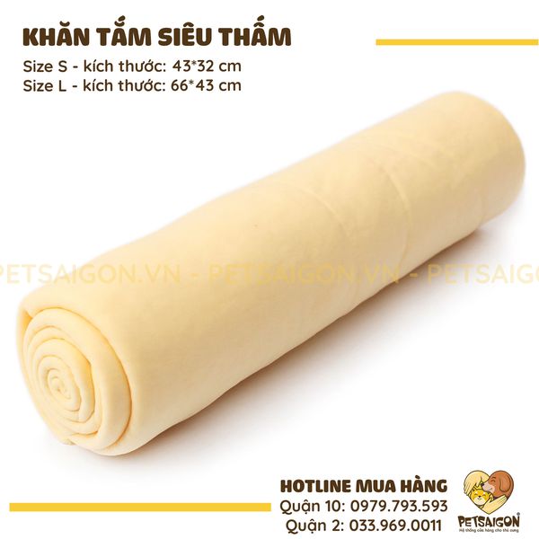 KHĂN TẮM SIÊU THẤM CHO CHÓ MÈO