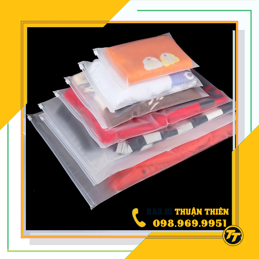 1kg Túi Zip khóa kéo mờ đựng quần áo