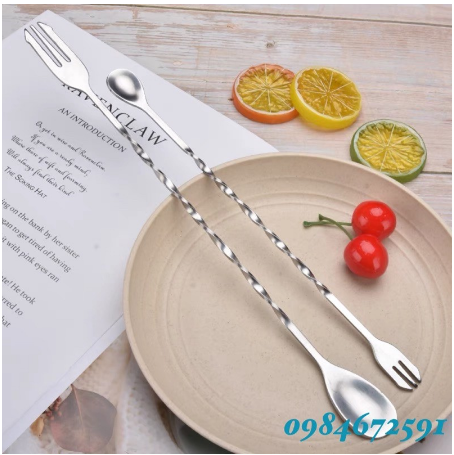 Thìa inox pha chế Cocktail 2 đầu tiện dụng