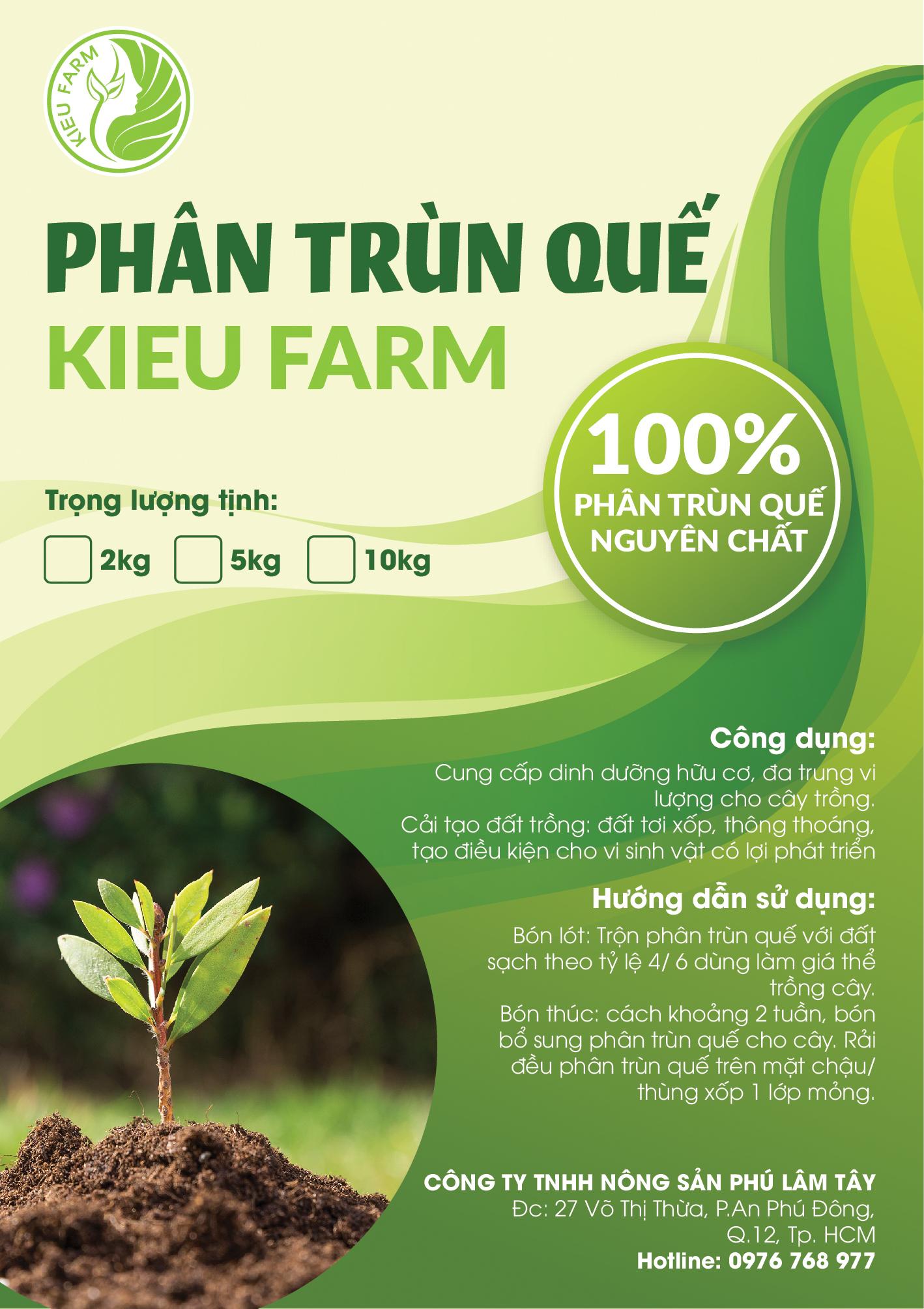 Phân trùn quế hữu cơ Kieu Farm 5kg