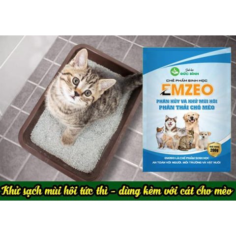 Khử mùi hôi phân thải chó mèo EMZEO (200g)
