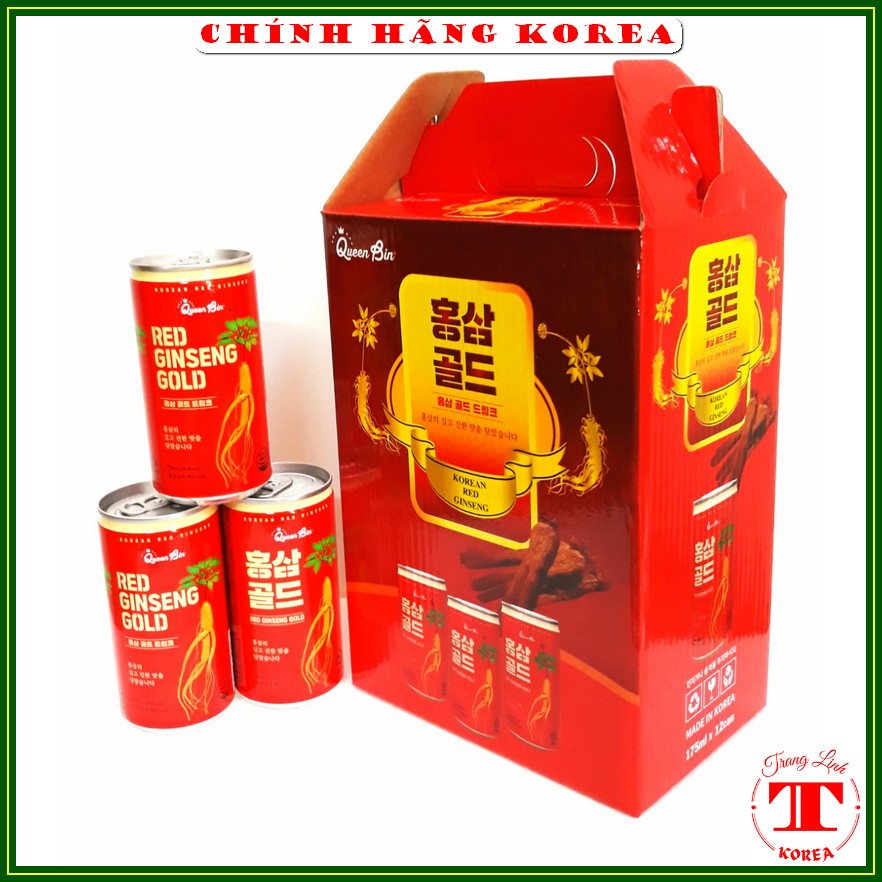 Nước uống hồng sâm Lon hàn quốc, hộp 12 lon - Nước sâm lon bổ dưỡng, giải khát, phục hồi sức khỏe - tranglinhkorea