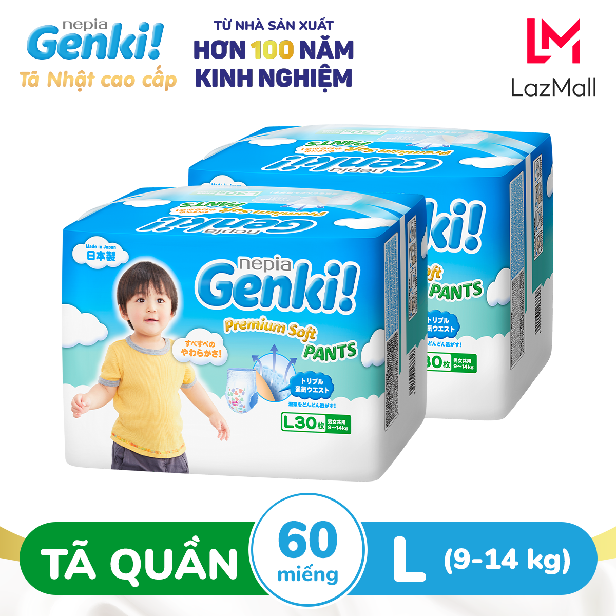 Tã-bỉm quần Genki L30 miếng