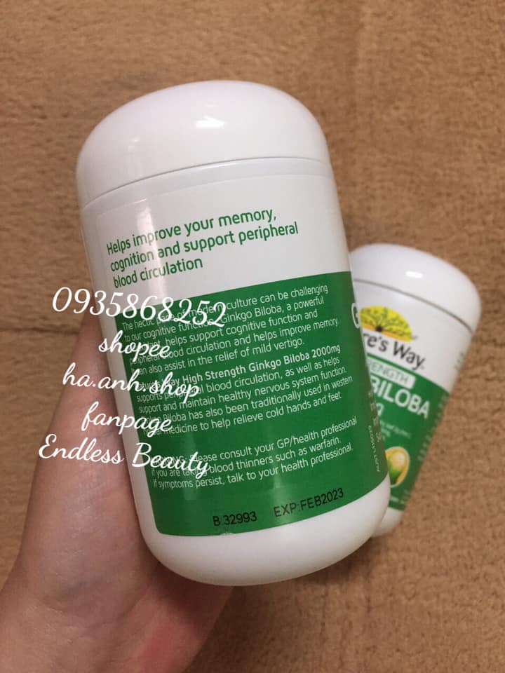 NATURE’S WAY GINKGO BILOBA 2000 120 VIÊN