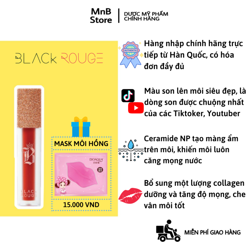 [HCM][Tặng Mask] Son Black Rouge Chính Hãng Air Fit Velvet Tint Ver 7 nhập khẩu