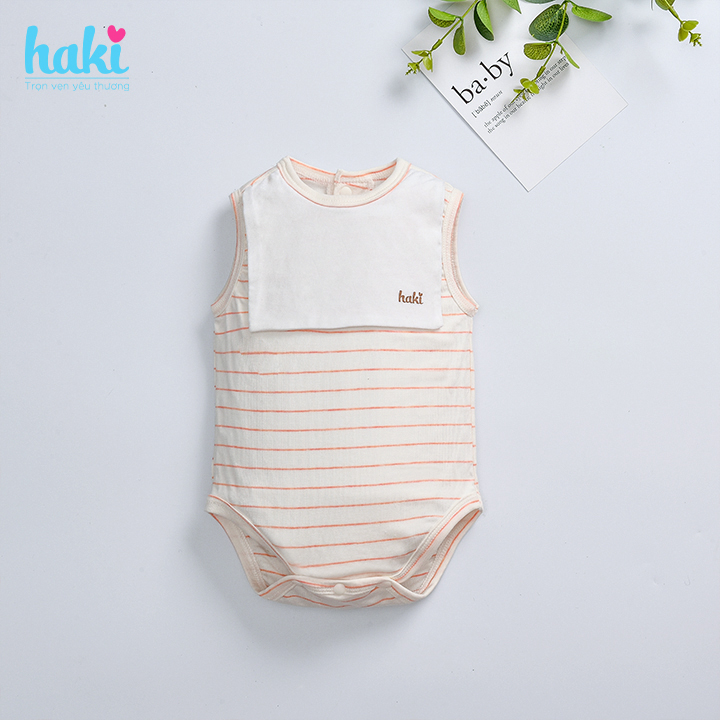 Bộ bodysuit kẻ thủy thủ cho bé vải sợi tre cao cấp BB032, set body cho bé sơ sinh hàng chính hãng HAKI