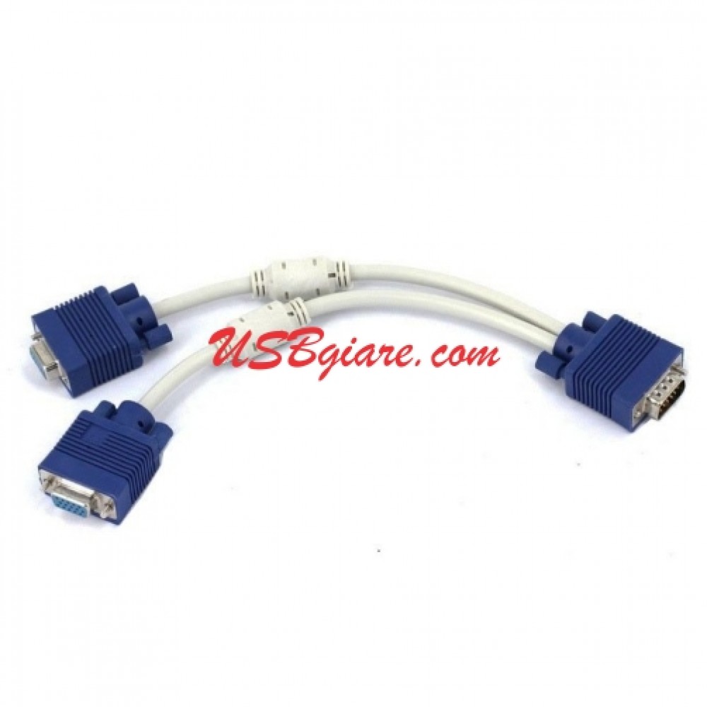 Cáp chia vga 1 ra 2 cổng vga - chuyển 1 máy tính ra 2 màn hình loại tốt