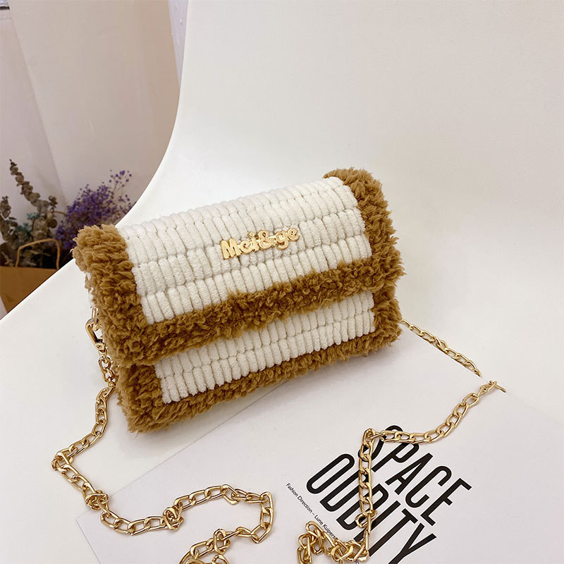 Túi tự đan, Túi len hanmade tự đan HOT tiktok túi len đũa canvas loại xịn màu trắng viền nâu