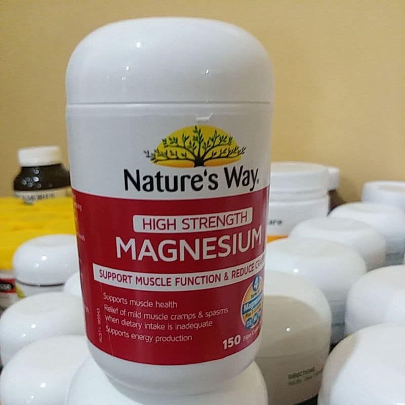 Viên uống Magie hỗ trợ xương khớp Nature’s Way High Strength Magnesium 600mg