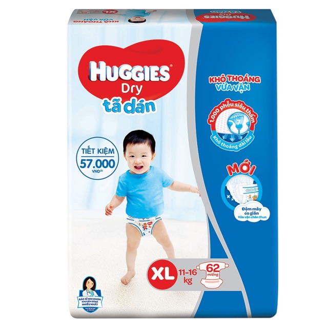 Bỉm Tả Dán Huggies Đủ Size M76/L68//Xl62/Xxl56 ( Mẫu Mới )