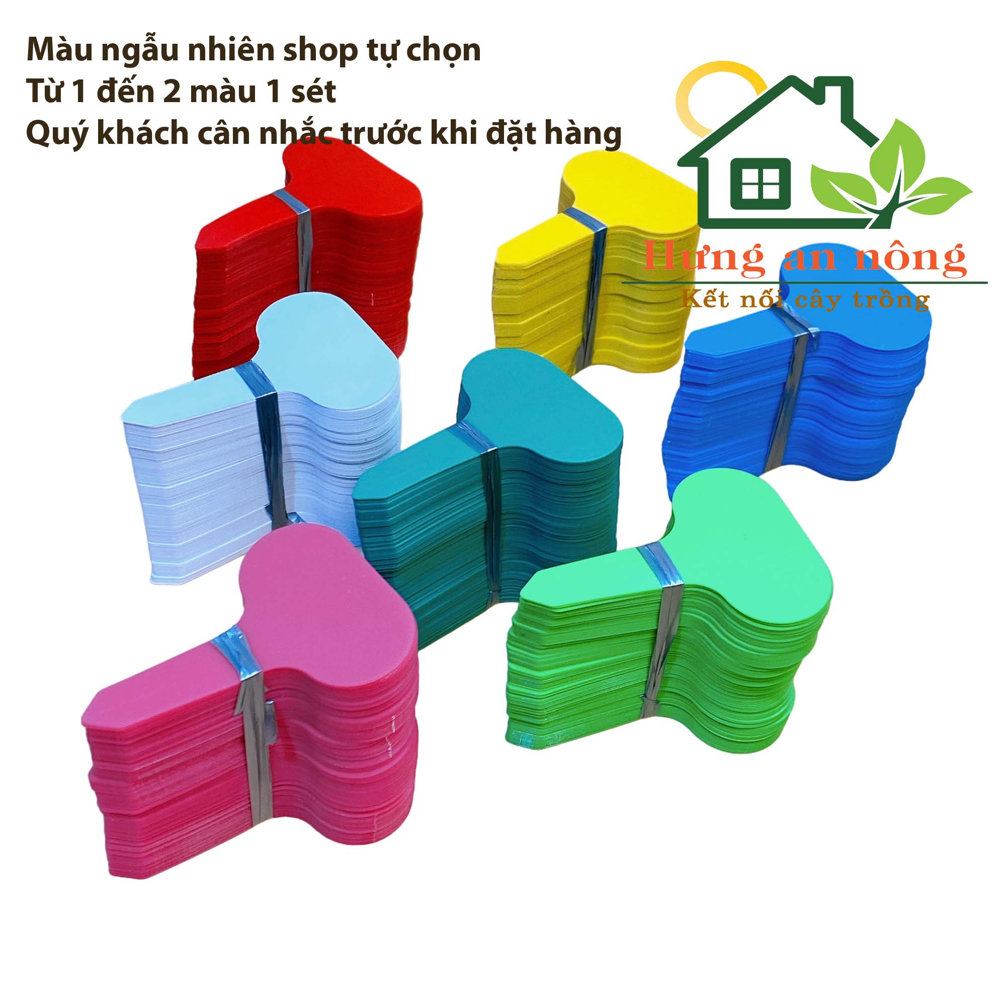 Set 100 Thẻ cắm name tag nhựa có 6 màu lựa chọn 5x7cm