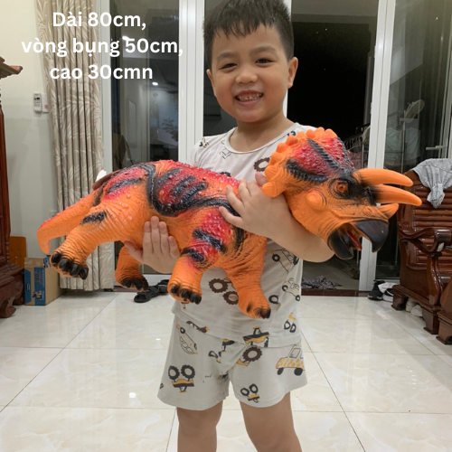 KHỦNG LONG ĐỒ CHƠI BẰNG CAO SU MỀM  BIG SIZE NHIỀU MẪU (3 SỪNG GODZILLA…