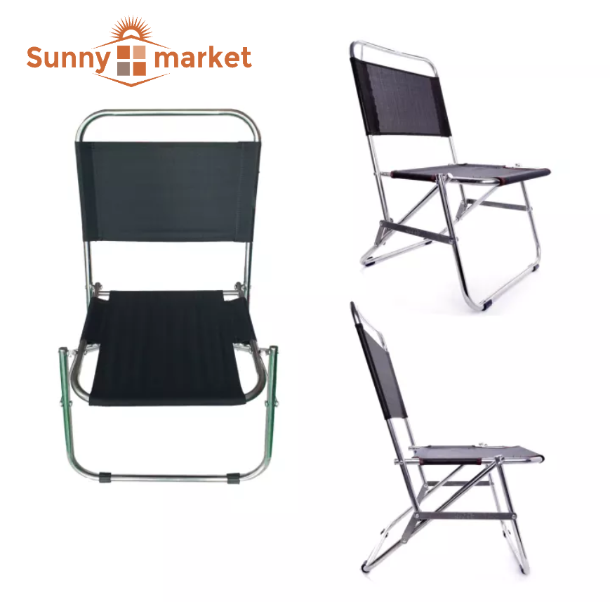 Ghế xếp khung inox ghế xếp cà phê vải đen ghế câu cá