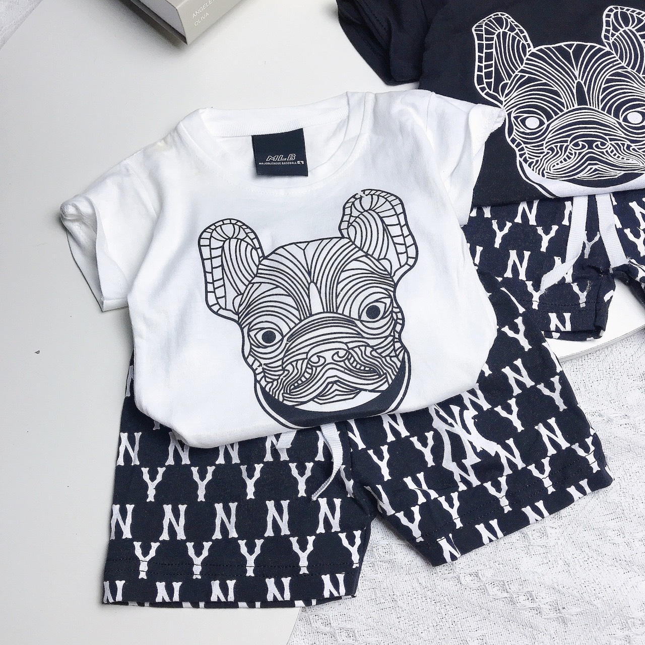 Bộ Quần Áo Cộc Tay Cho Bé Trai In Chữ N.Y Chất Cotton Mặc Hè Cực Mát , Thời Trang Cho Bé Từ 8-28kg-SUMOKISD